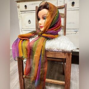 Multicolor Sheer Scarf
